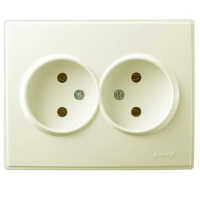 Розетка двойная без заземления Lezard Lesya, крем (705-0303-128)